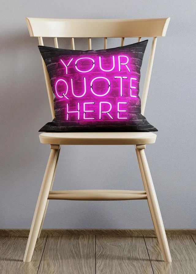 Custom Pink Neon Brick Cushion