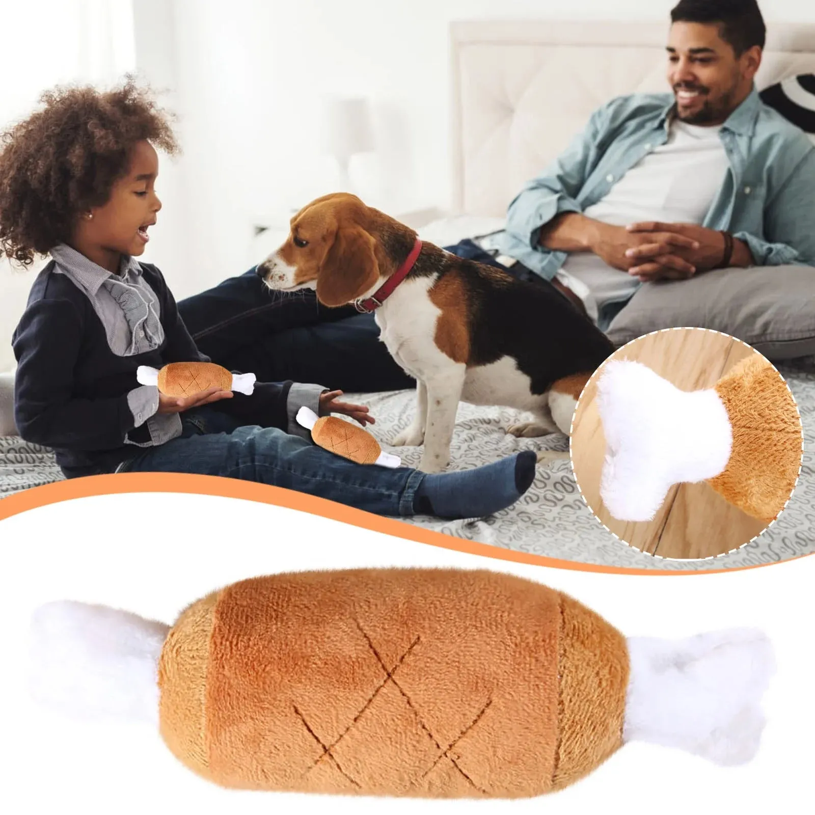 Dog Chew Toy Chicken Leg Toy Chicken Plush Pet Toy Chicken Drumstick Shape Plush Toy Pet Squeaky Stuffed Toy Chicken Legs Bone Chewing Toys for Dog