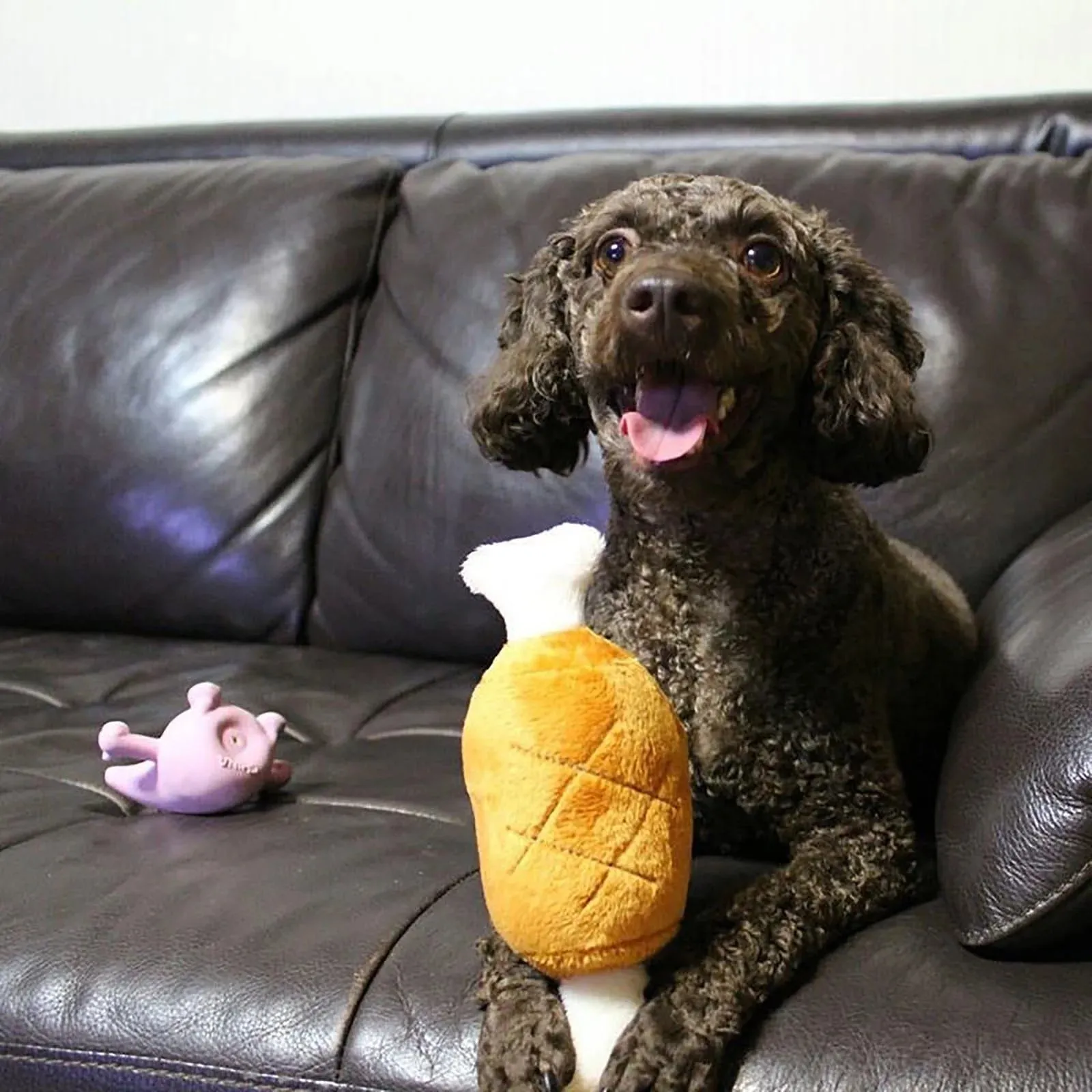 Dog Chew Toy Chicken Leg Toy Chicken Plush Pet Toy Chicken Drumstick Shape Plush Toy Pet Squeaky Stuffed Toy Chicken Legs Bone Chewing Toys for Dog