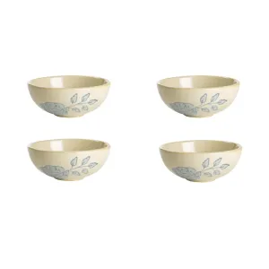 Ellementry Fiore Ceramic Nut Mixing Serving Bowl(100 ml) | Eco-Friendly Microwave Oven Safe|Bowls for Cereal, Salad, Rice, Soup, Pasta & Snack|Kitchen Accessories/Diwali Gift Items (Pack of 4)