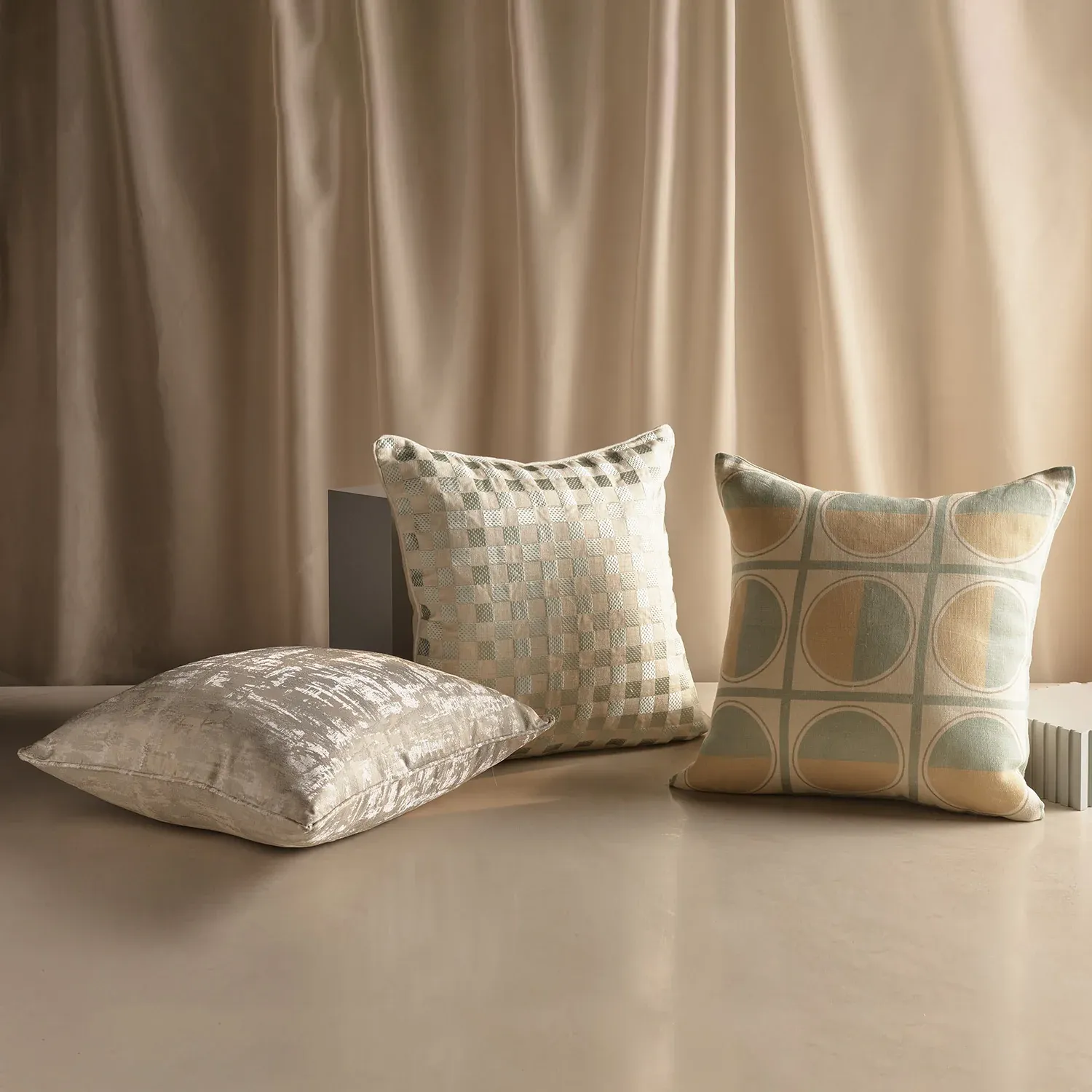 greg natale | ponza cushion | grey & gold