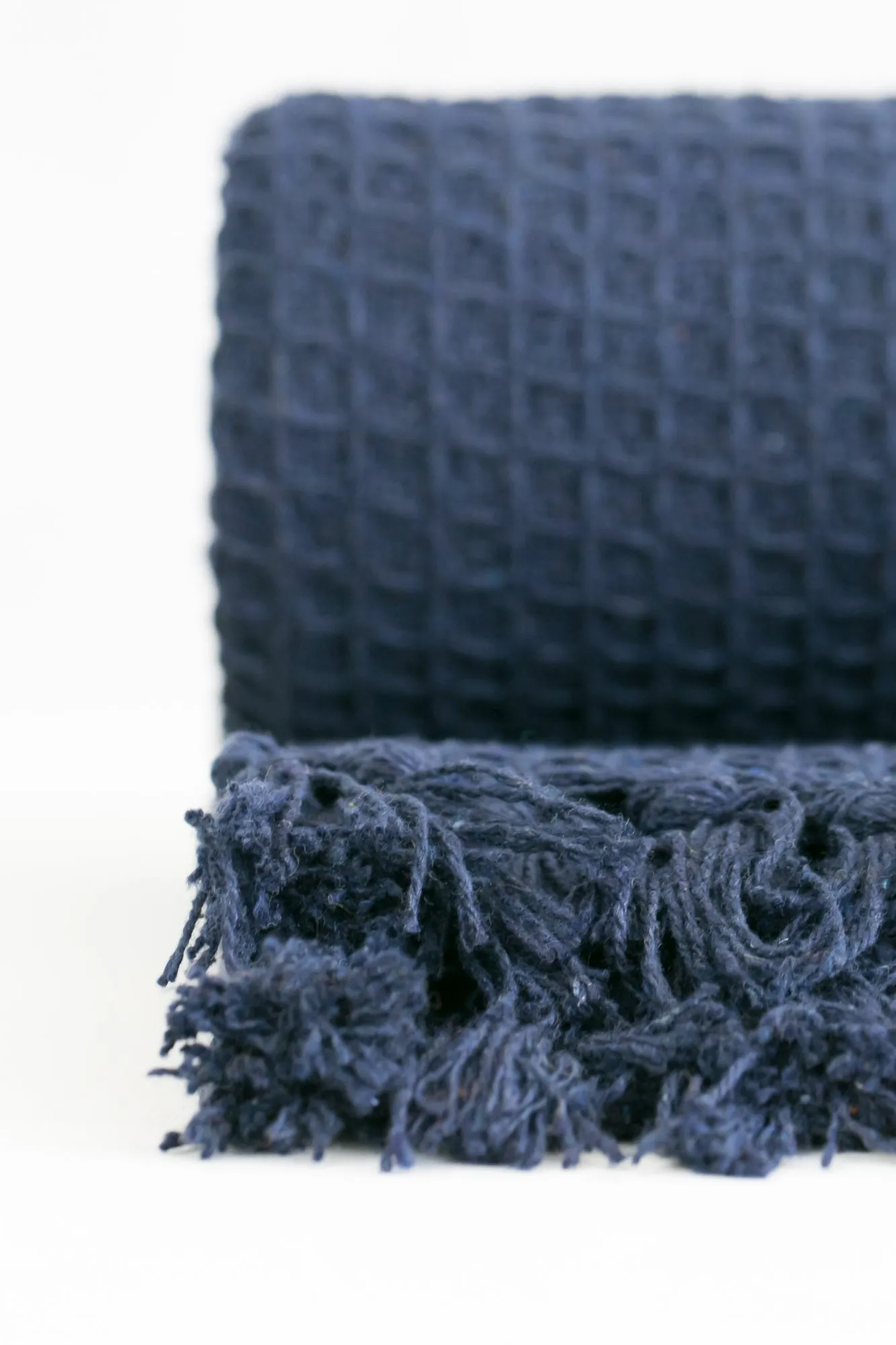 Honeycomb - Recycled Cotton Throw in Navy