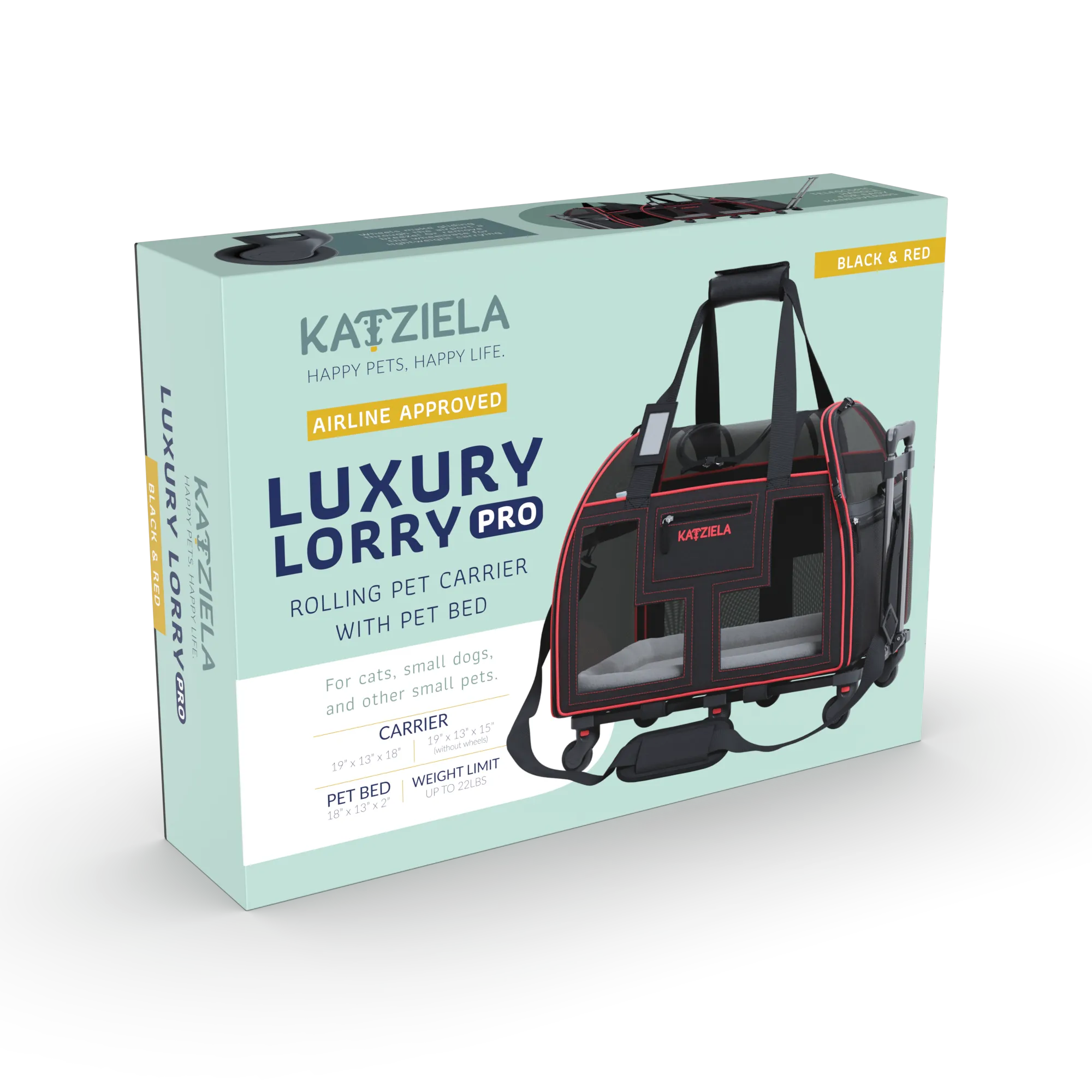 Katziela - Luxury Lorry PRO Pet Carrier with Removable Wheels Gray
