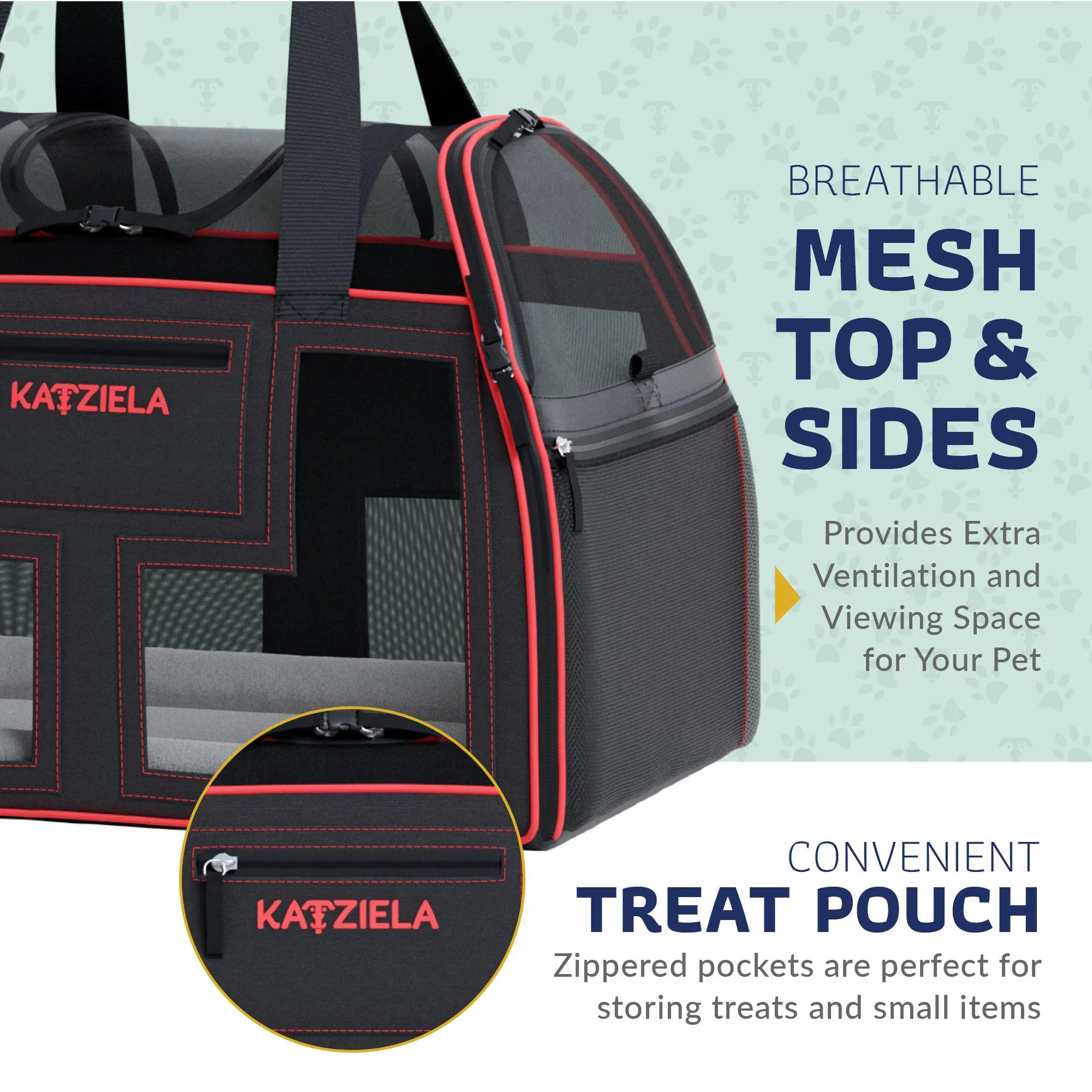 Katziela - Luxury Lorry PRO Pet Carrier with Removable Wheels Gray