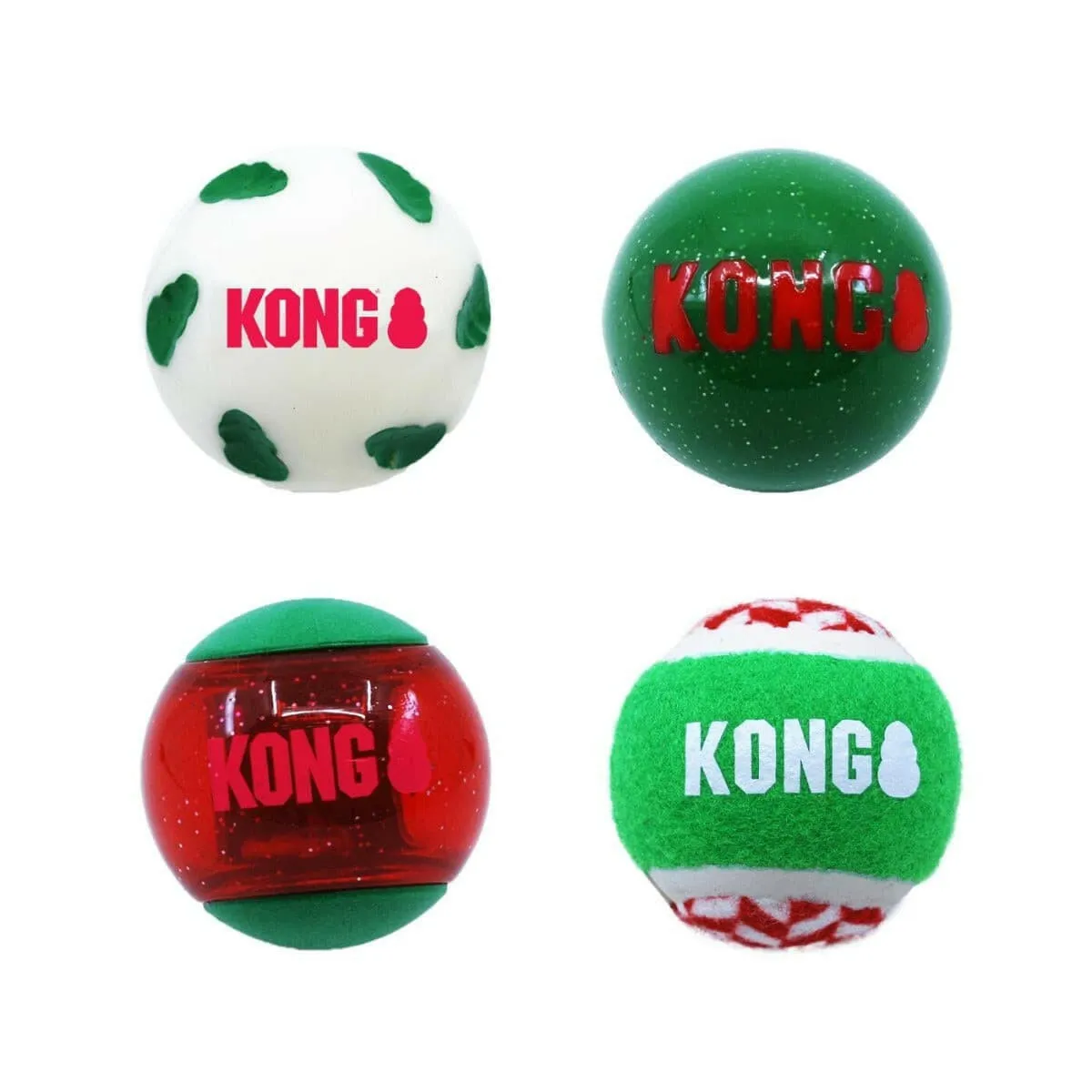 Kong Christmas Holiday Occasions 4 Medium Balls