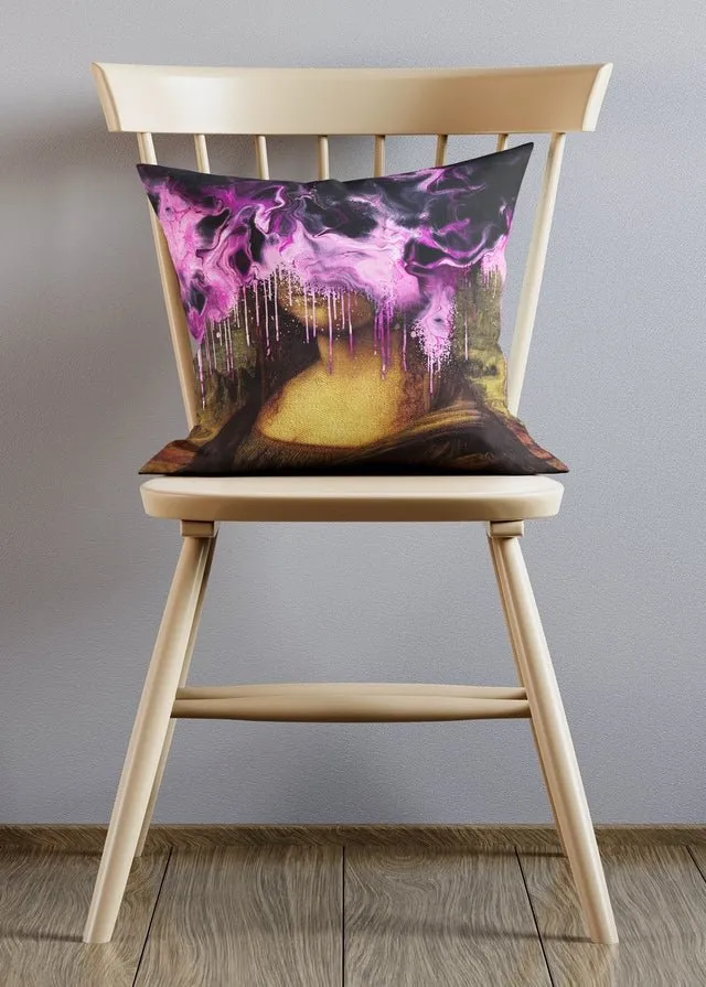 Pink Gloop Drippy Mona Cushion