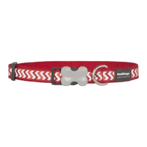 Red Dingo Dog Reflective Ziggy Collar Red 15mm