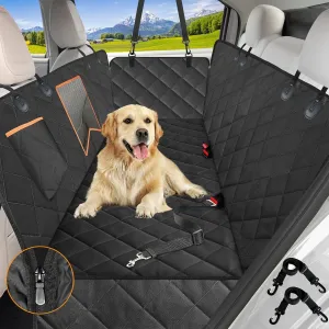 Waterproof Dog Car Seat Cover with Mesh Window, Hammock Style, Anti-Scratch, Nonslip, 600D Heavy Duty Back Seat Protector for Cars, Trucks, and SUVs